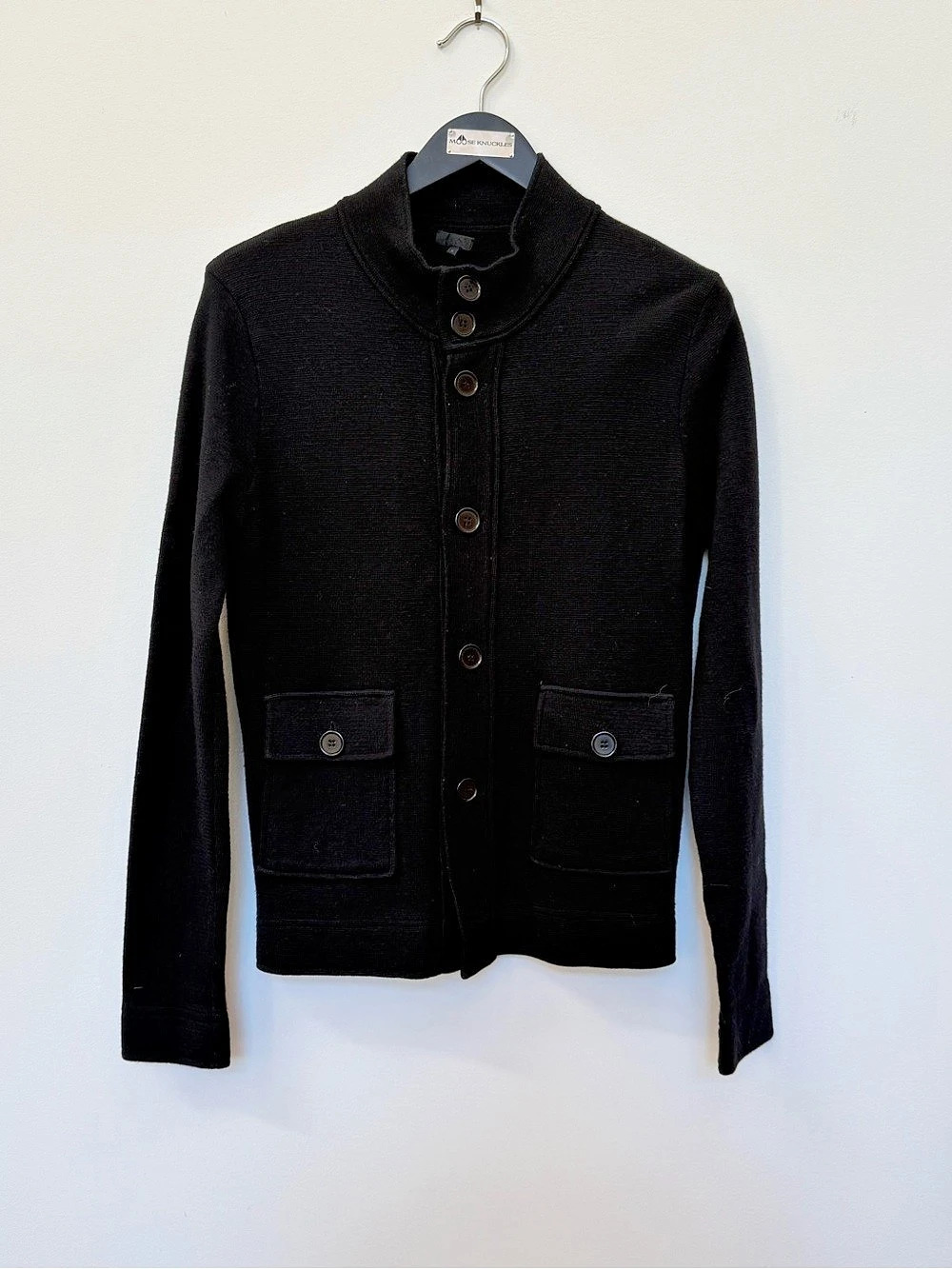 Patrick Assaraf jacket Black Merino Wool Size Medium Like New